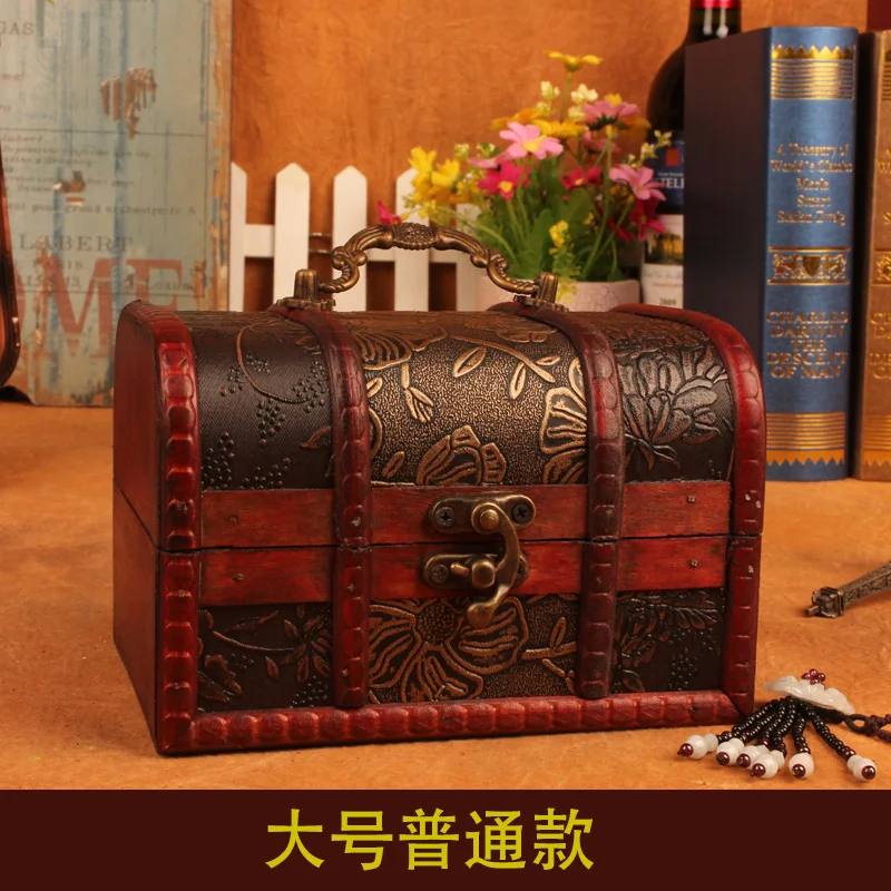 NEWYEARNEW Retro Creative Antique Wooden Treasure Box Jewelry Storage Boxes Bins Decoration Gifts Free Shipping | Дом и сад