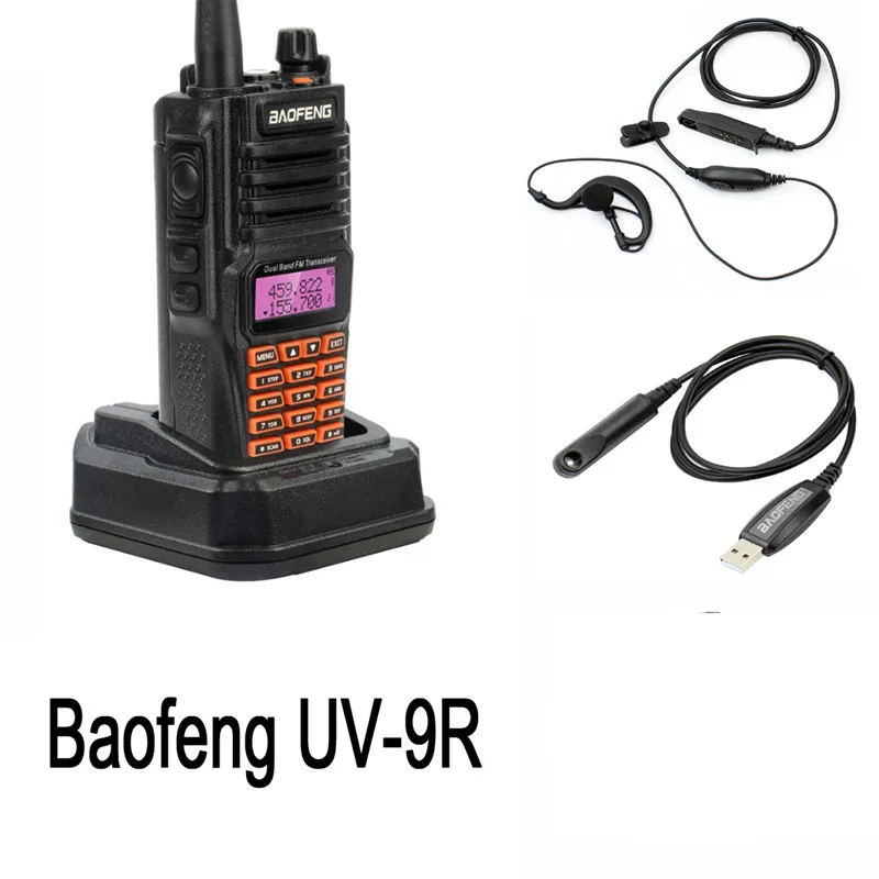 Baofeng UV-9R IP67 5 Вт дальняя рация 10 км любительский двухдиапазонный UV9R портативный CB радио коммуникатор с наушником микрофоном