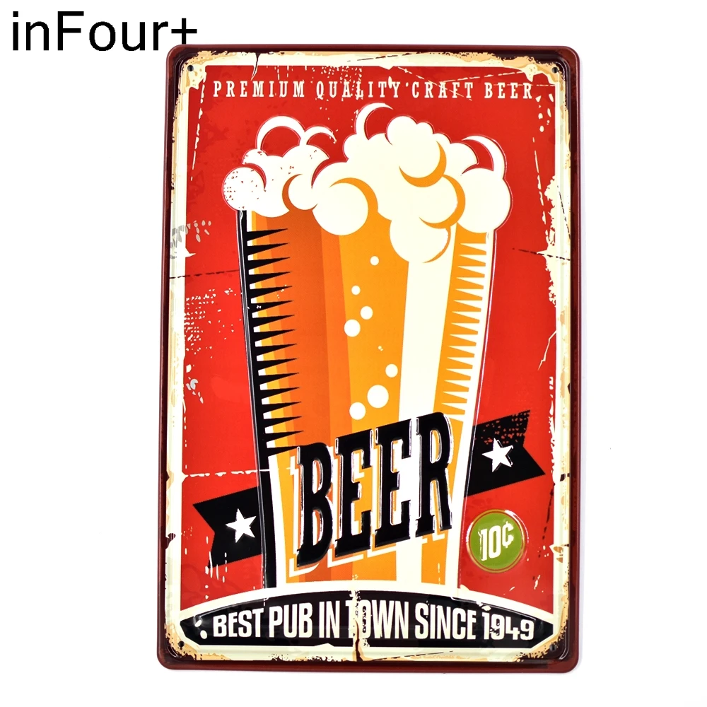 Cold Beer 3D Embossed Metal Sign Bar Pub Decor Tin Vintage Home Retro Plaque Classic Plate | Дом и сад