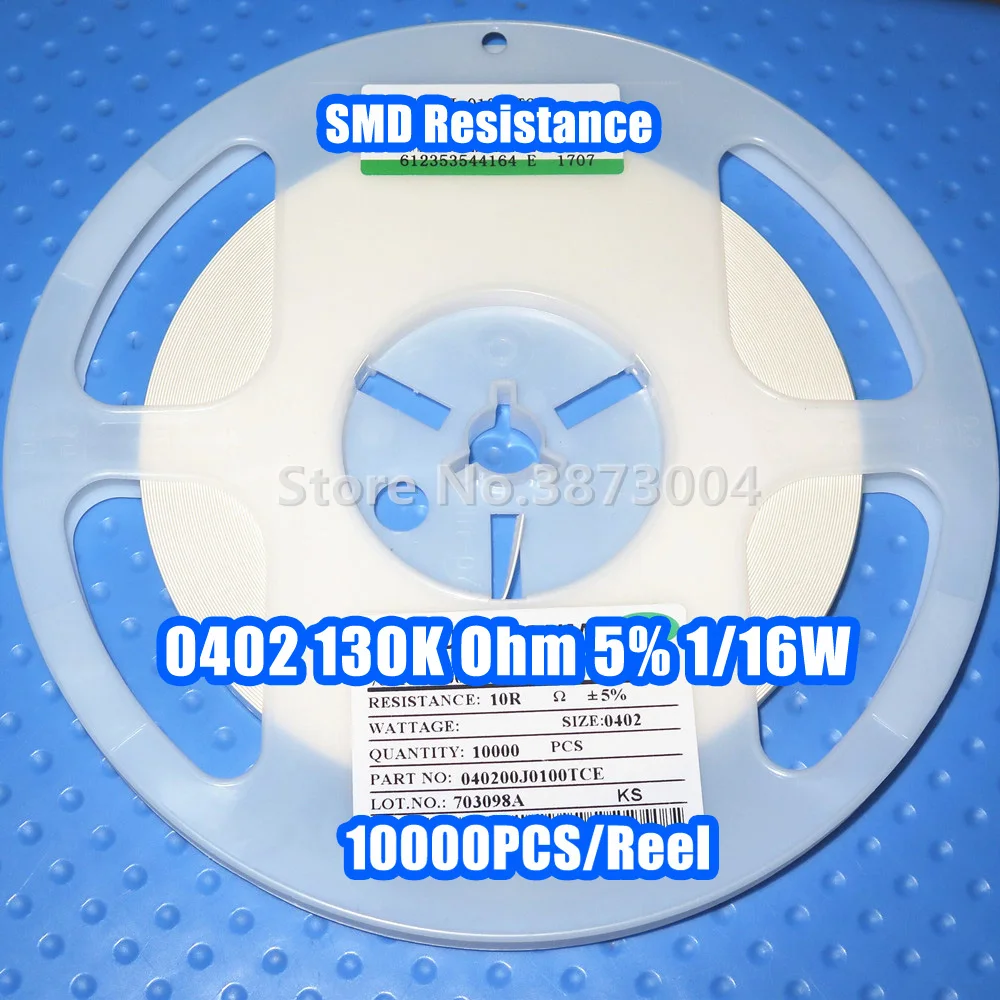 

1 Reel 0402 130k 130K Ohm 5% 1/16W SMD resistance 10000PCS/Reel