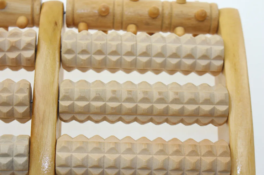 Деревянный роликовый массажер для снятия стресса двойной ног Подошвенный