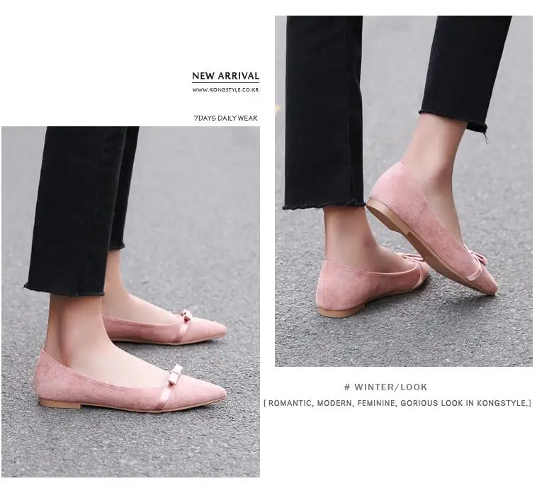 Большие Size34-43; сезон весна-осень; Новинка; милая модная женская обувь; удобные туфли на плоской подошве с бантом-бабочкой; женская обувь с острым носком; C437