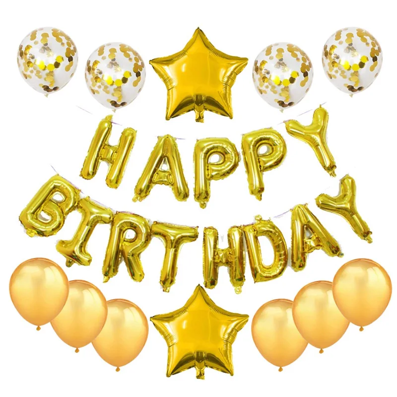 16 Inch Letter Happy Birthday balloon Party Decoration Kids Event Supplies helum balloons | Дом и сад
