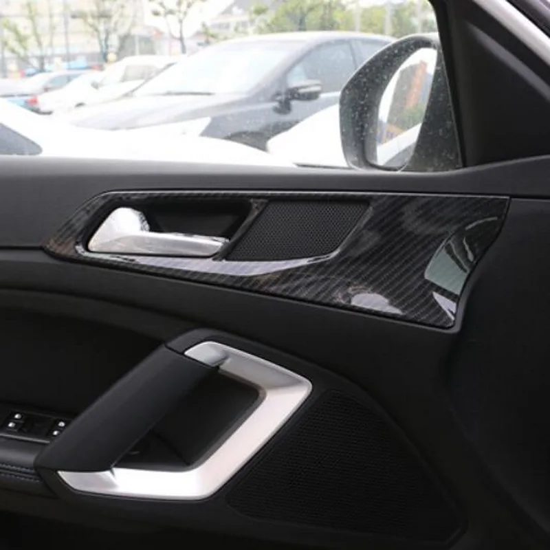Tonlinker встроенный в дверь автомобиля ручка чехол наклейка для peugeot 308 T9-19 Автомобиль Стайлинг 4 шт. ABS углеродное покрытие стикер
