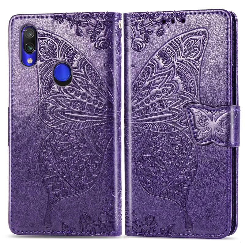 Xiao mi Red mi Note 7 6 5 Pro Чехол красный mi Go 6A 5 Plus кожаный бумажник с бабочкой чехол для телефона Xiaomi mi 9 SE 8 Lite Play Max3 F1 Funda