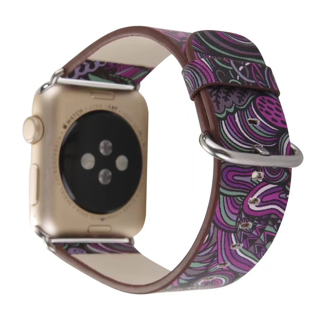 Ремешок из искусственной кожи для Apple Watch 38 мм 42 серия 1/2 ремешок с цветочным
