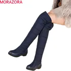 Женские зимние ботинки MORAZORA, теплые зимние ботинки с мехом на платформе