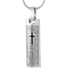 KSJ9205 Библейское и крестиковое лазерное ожерелье в форме бара высокого качества с винтом для Hold Ashes Memorial Urn Funeral Locket Cremation Urn