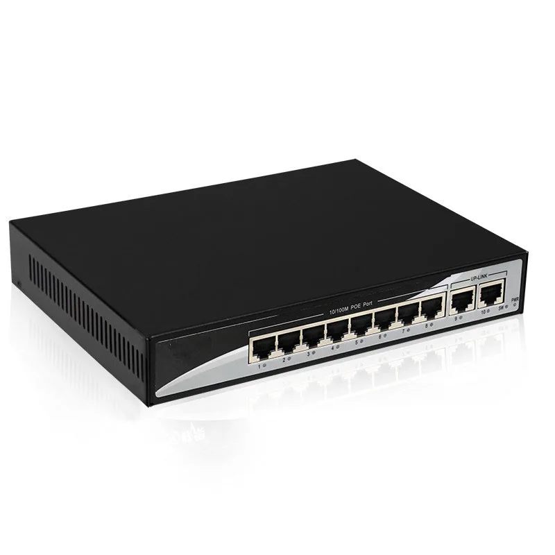 8 портов POE s + 2 порта Lan Мбит/с стандартный коммутатор 802.3af для IP-камеры Ethernet PoE