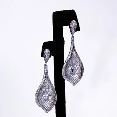 model 2 Большой круглый дизайн серьги роскошные белые ювелирные изделия Дубай ОАЭ Ближний Восток дизайнерская бижутерия большие CZ серьги - Окраска металла: model 2