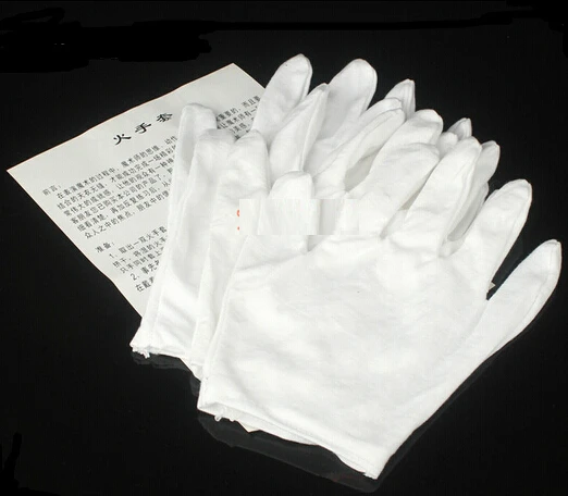 Волшебные игрушки 4 пар/лот Магия огня Перчатки Белый многоразовый аксессуары