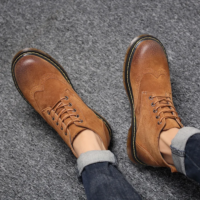 Мужская обувь водонепроницаемые ботинки без шнуровки с высоким берцем