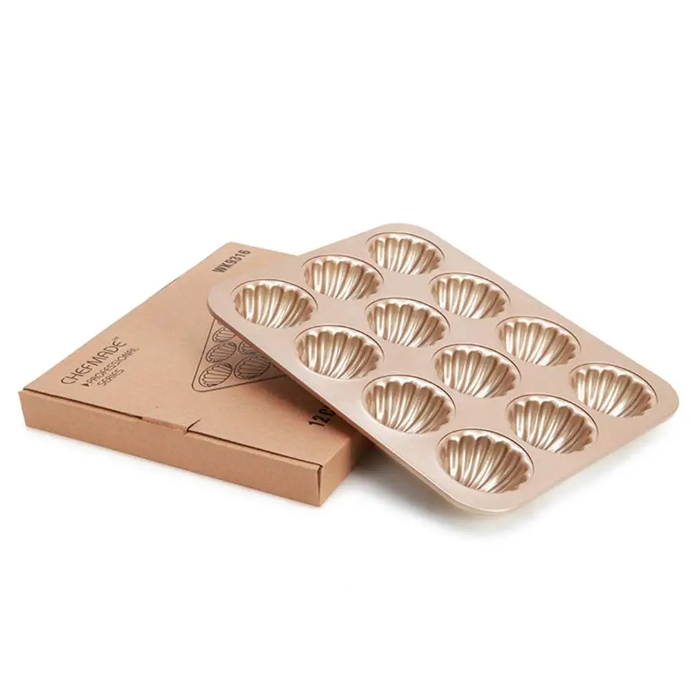 12 Cavity Financier Madeleine Seashell Shaped Baking Pan Nonstick Cake Mold Kitchen Biscuit Bakeware