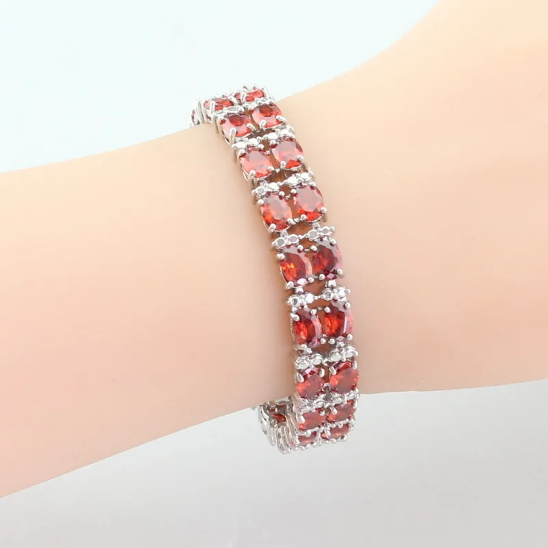 Изысканный красный кристаллический lNecklace кулон серьги кольцо браслет серебряный цвет комплекты украшений для женщин Свадьба подарочная коробка WPAITKYS