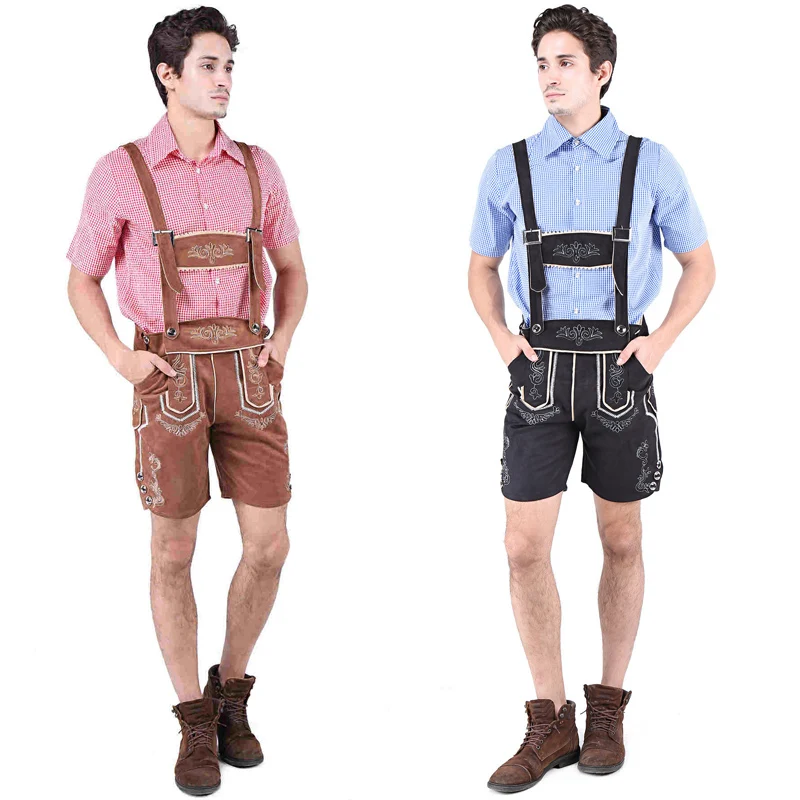 Мужской костюм на Октоберфест Lederhosen немецкая традиция рубашки в клетку