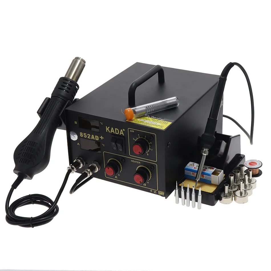 KADA-852AD-A 750 Вт температура дисплея LCD Регулируемая 852AD+ паяльная станция горячего воздуха пистолет для IC устройство для распайки smd-компонентов переработы - Цвет: KADA-852AD-A