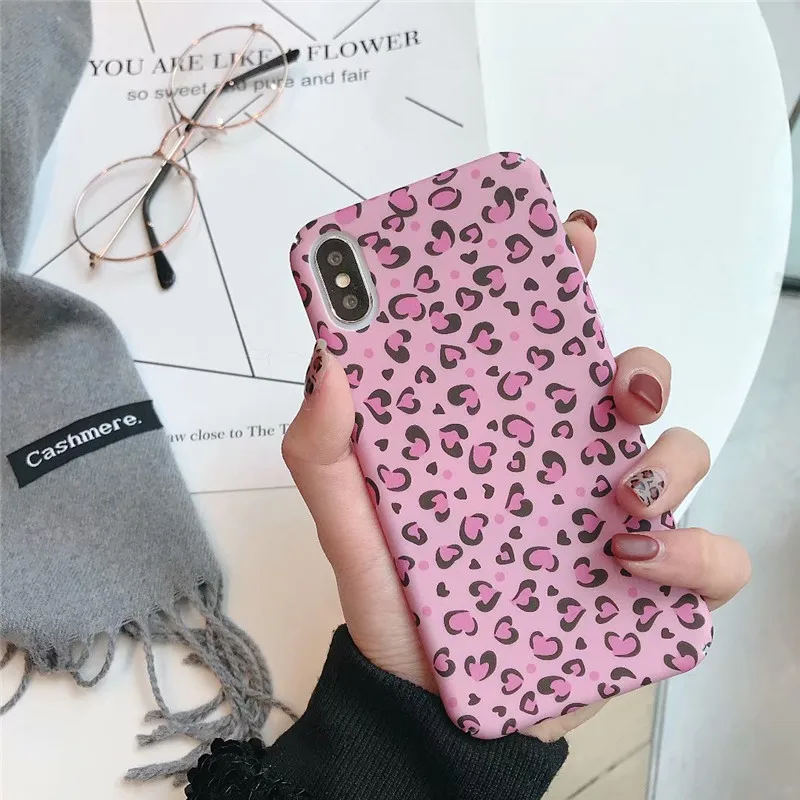 DISCASE Simple PC Hard Shell Phone Case For iphone XS MAX XR All Inclusive Cute Retro Leopard Print X 6 6s 8 7plus | Мобильные