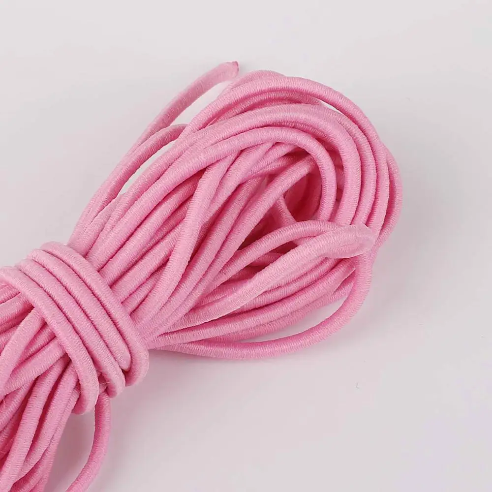 pink 2,5 мм цветная высокоэластичная Высококачественная круглая эластичная повязка круглая эластичная канатная Резиновая лента эластичная линия DIY Швейные аксессуары - Цвет: pink