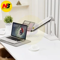 nb fb17 full motion sit stand laptop support foldable gas spring arm 11 17 inch laptop holder notebook stand keyboard tray mount