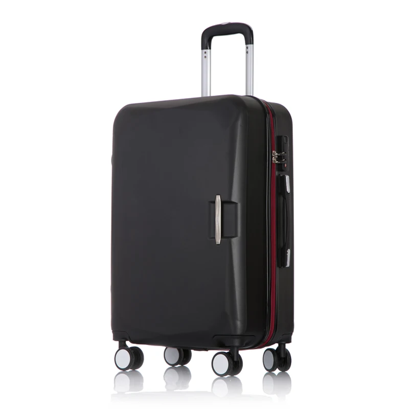 20''carry on багаж дорожная тележка чемодан spinner колеса 26 дюймов Большая сумка чемодан Новая мода кабина чемодан унисекс сумка - Цвет: black