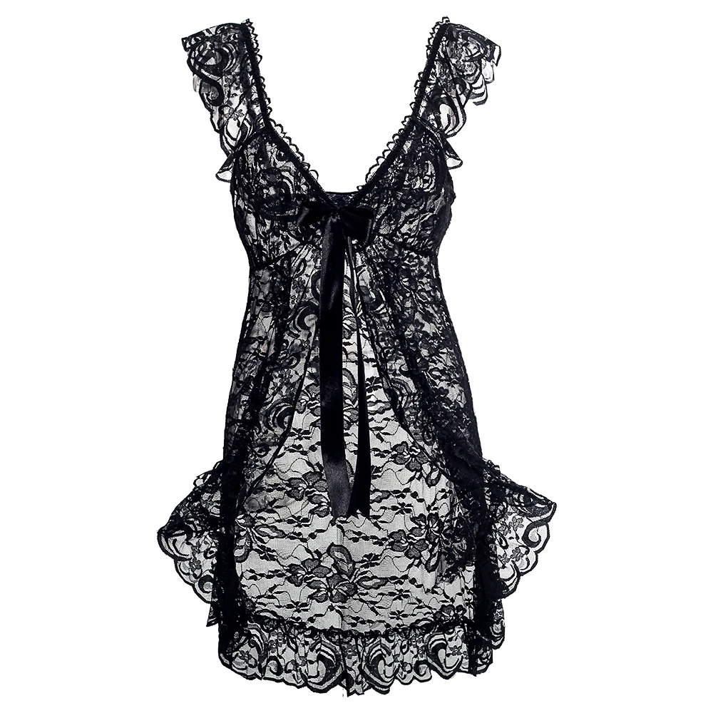 2018 г. Новые пикантные Для женщин кружева белье Babydoll фронт открыт спокойной нижнее