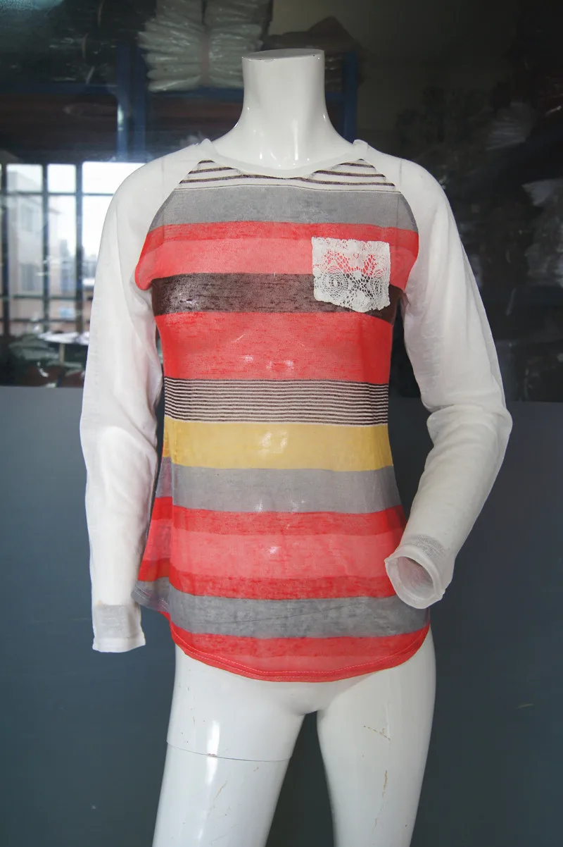 Кэрол Дневники Лето 2017 г. Футболки Женская Полосатая футболка с длинным рукавом