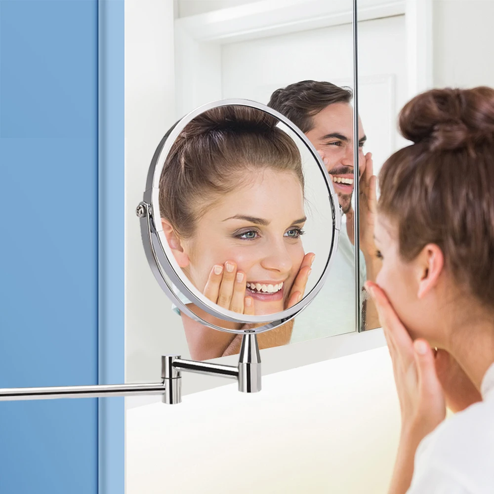 1X/5X увеличительное Ванная комната зеркало для макияжа настенный 360 Вращающийся