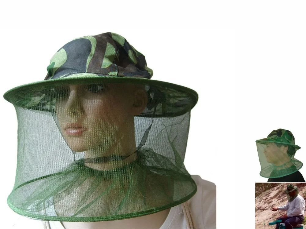 3pcs/Lot Camouflage Beekeeper Hat with Mesh Veil Bee Fishing Jungle Repellent Mosquito Small Hole Head Net | Аксессуары для одежды