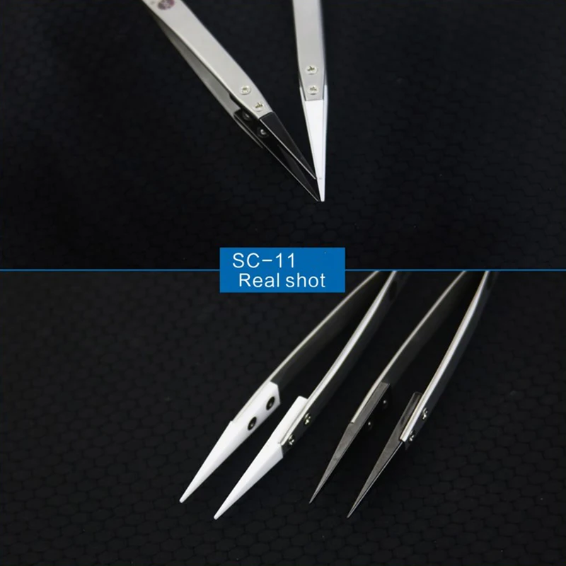 High Precision Ceramic Tweezers Temperature Resistance Stainless Steel for Electronic SMD Phone Repair | Инструменты