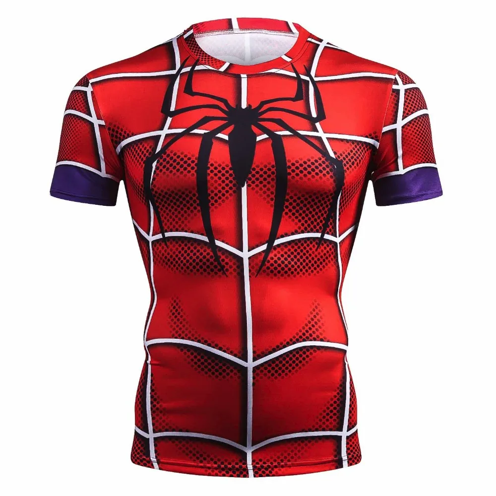 Летняя Новинка 3D печатная компрессионная футболка с человеком пауком мужская