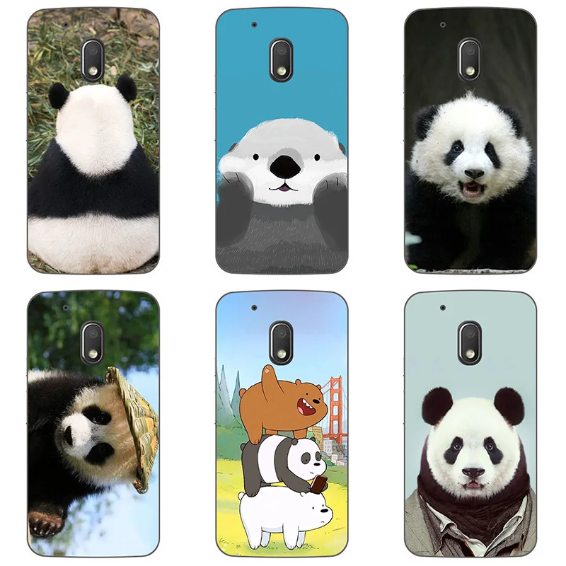 Soft silicone Phone Cases For Motorola Moto G4 Plus TPU panda Cover Coque Print painting animal style Case |