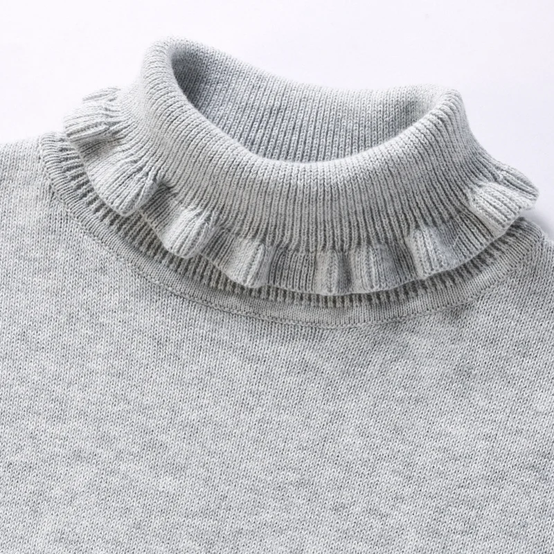 Balabala/трикотажный свитер с высоким воротником и оборками для девочек со