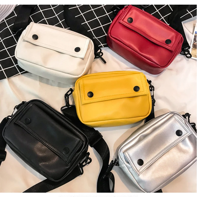 Маленькая квадратная сумка конверт Желтая Женская Сумка почтальонка через плечо