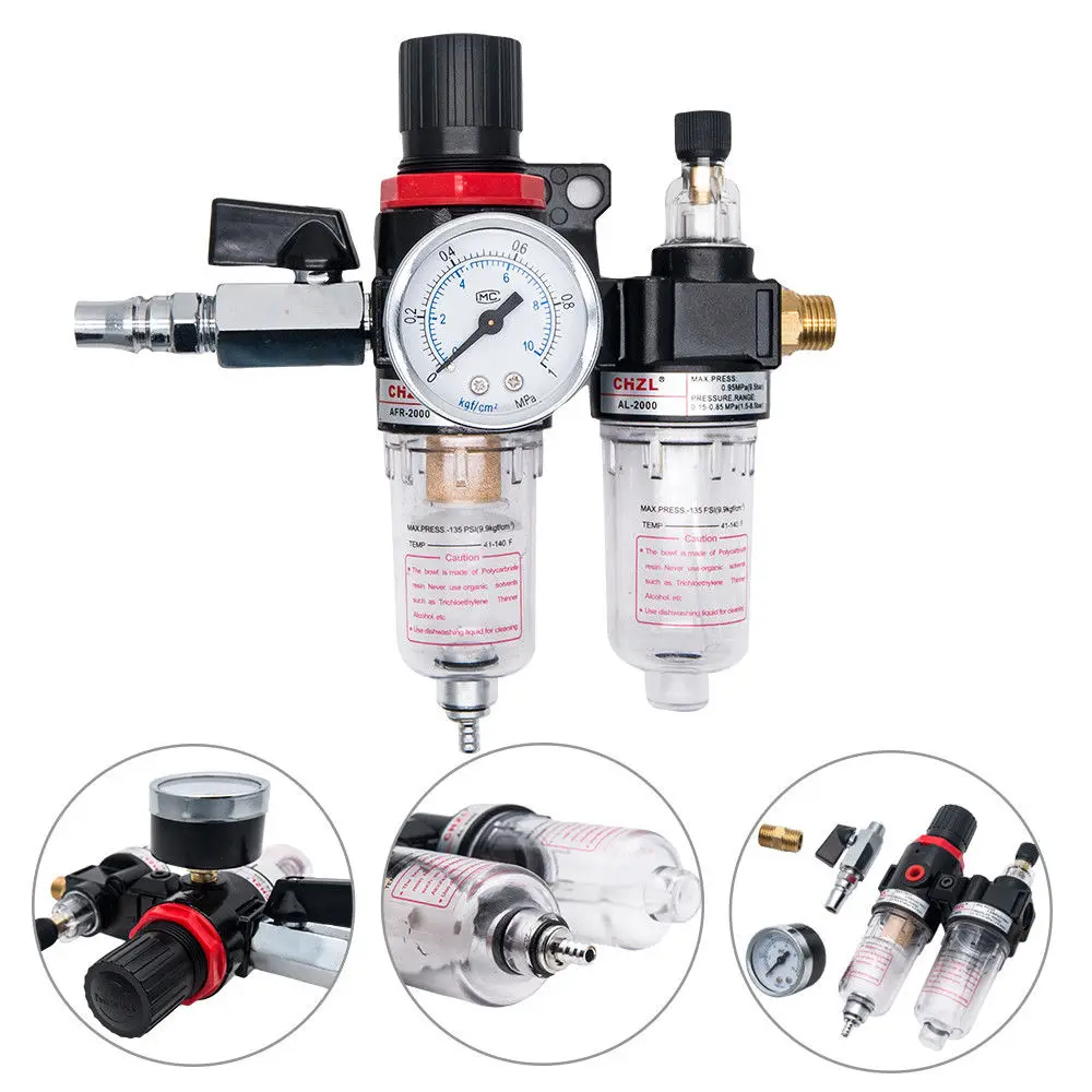 G1/4'' Air Compressor Oil Lubricator Water Separator Trap Filter Regulator Gauge | Автомобили и мотоциклы