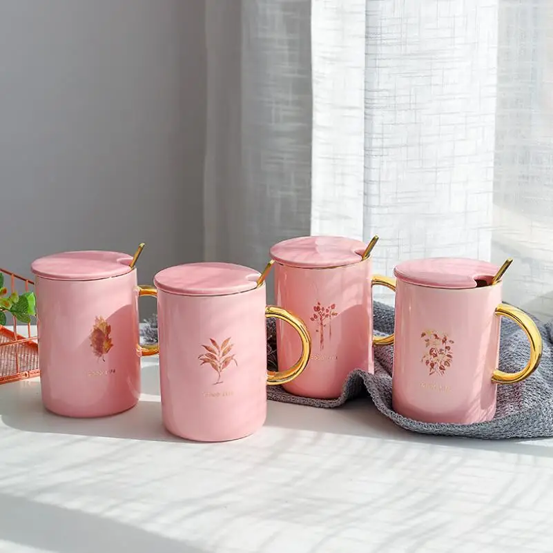 2019 модная розовая керамическая чашка офисные кружки креативная кофейная с