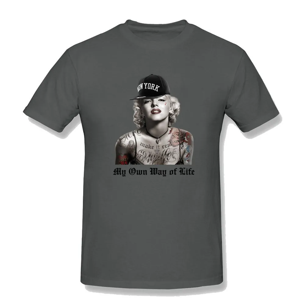 NLKING BRAND street fashion personality print Marilyn Monroe Tattoo short sleeve custom 3XL men's T-shirt | Мужская одежда
