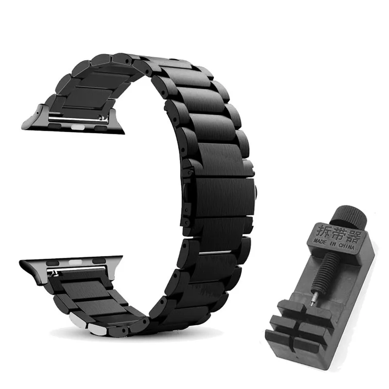 Black and tool Спортивный ремешок для наручных часов Apple Watch серии 3/2/1 38 мм 42 мм Нержавеющая сталь металлический ремешок для наручных часов iwatch серии 4 40 мм 44 мм - Цвет ремешка: Black and tool