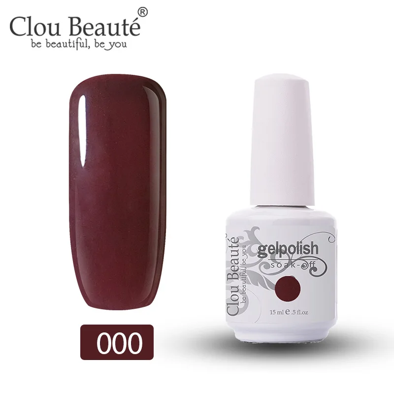 Clou Beaute Гель-лак для ногтей 15 мл полуперманентный УФ/светодиодный лак 47 цветов гель-краска для ногтей впитывающая белая слоновая кость грунтовка для ногтей - Цвет: 000