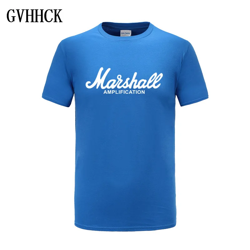 sapphire Футболка Marshall с логотипом Amps Amplification Guitar Hero Hard Rock Cafe Music Muse, топы, футболки для мужчин, модные футболки Harajuku - Цвет: sapphire