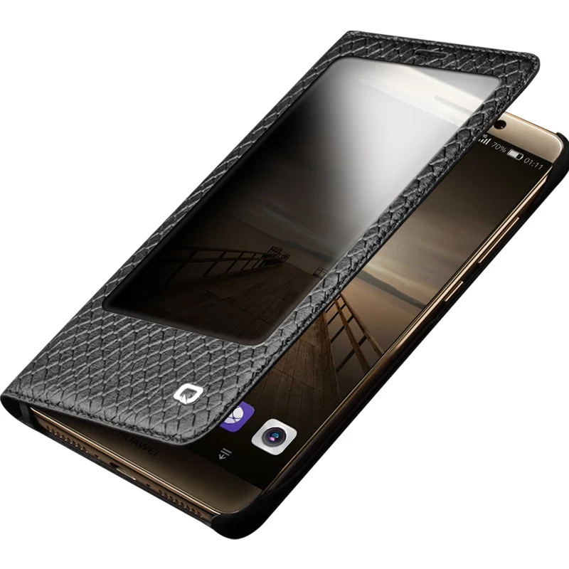 QIALINO Роскошный кожаный чехол для Huawei Mate 9 из натуральной кожи Ультратонкий