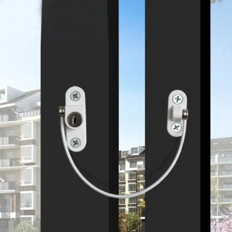

Baby Safety Lock Window Door Restrictor Security Cable Lock Catch Wire Opening Restrictor Hot Sale Baby Kids Safety Production