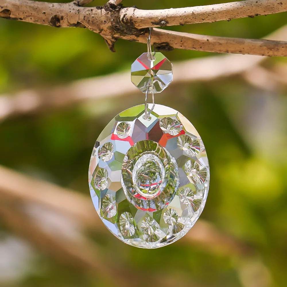 H & D 50 мм 5 шт. овальное стекло K9 хрустальные призмы Suncatcher подвески люстры запчасти