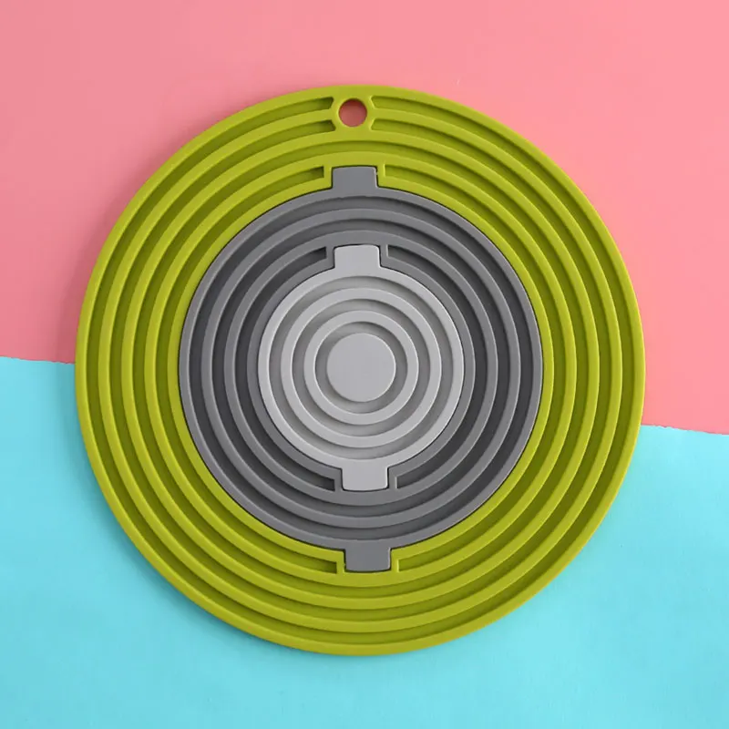 Green Black Gray 3 в 1 силиконовые подставки для горшков, силиконовые термостойкие горшочки, горячие прокладки, Нескользящие, гибкие, прочные - Цвет: Green Black Gray