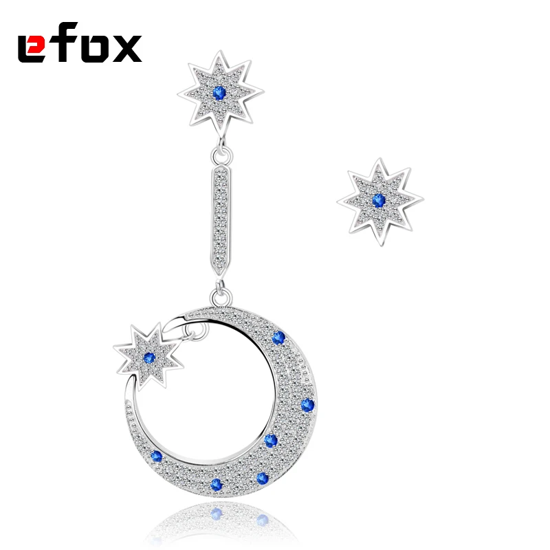 Женские серьги EFOX модные длинные серьги-пусеты с австрийскими кристаллами |