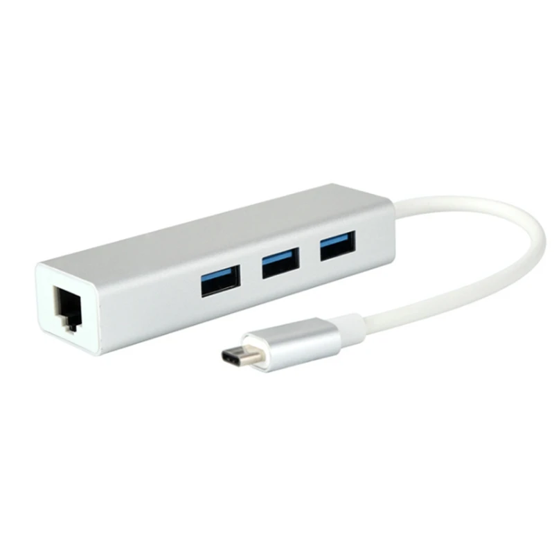 Type C to Rj45 adapter USB3.0 hub for laptops 100Mbp/s lan Wired Network Adapter Aluminium alloy shell Shipping free | Электроника