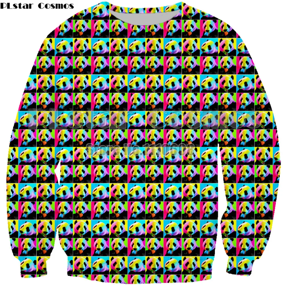 Красочная Толстовка PLstar Cosmos в стиле Харадзюку с милыми животными пандами пуловер