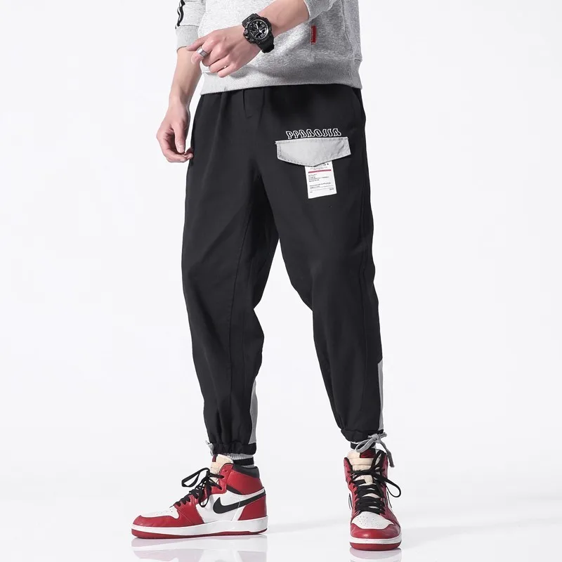 Хип-Хоп Уличная одежда длиной до бедер мужские Модные брюки для бега с карманами