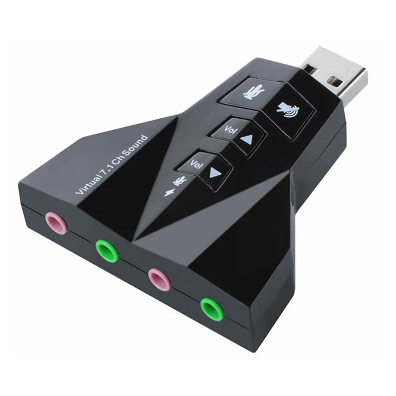 Микрофон динамик USB 2 0 3D Звуковая карта адаптер 7 1 канала карты | Компьютеры и офис