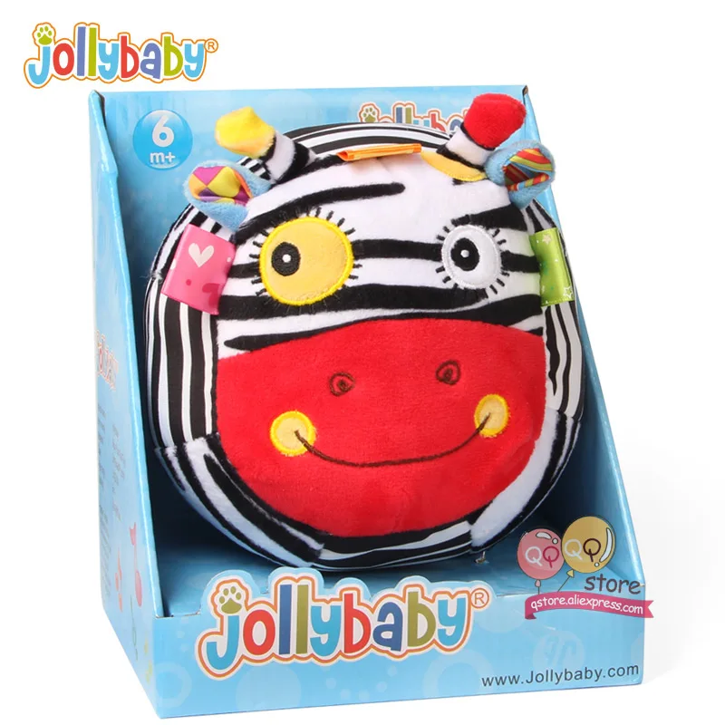 Zebra Original Pack Jollybaby плюшевые мягкие детские шарики развивающие игрушки мягкие животные погремушка комфорт обучения чувство для детей 0-12 месяцев подарок - Цвет: Zebra Original Pack