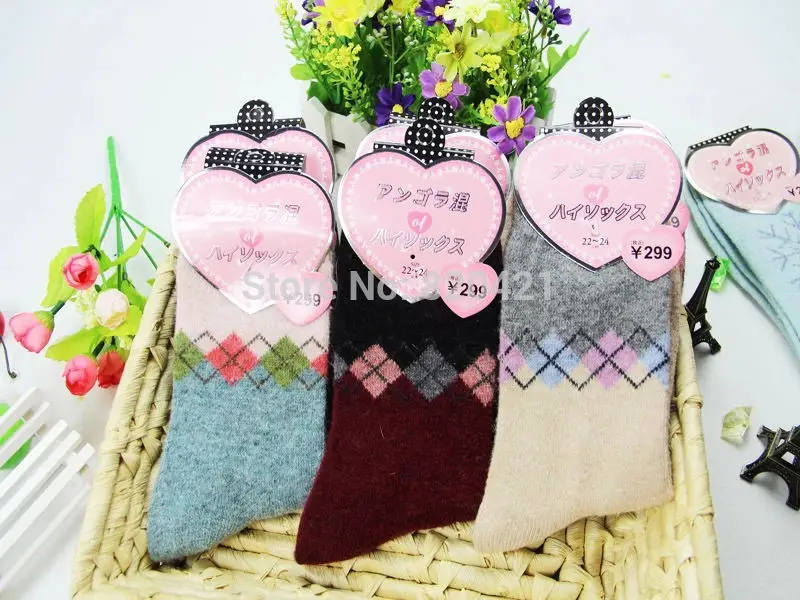 Fcare 10 шт = 5 пар calcetines женские носки из толстой шерсти ангоры женские зимние шерстяные носки из ангоры